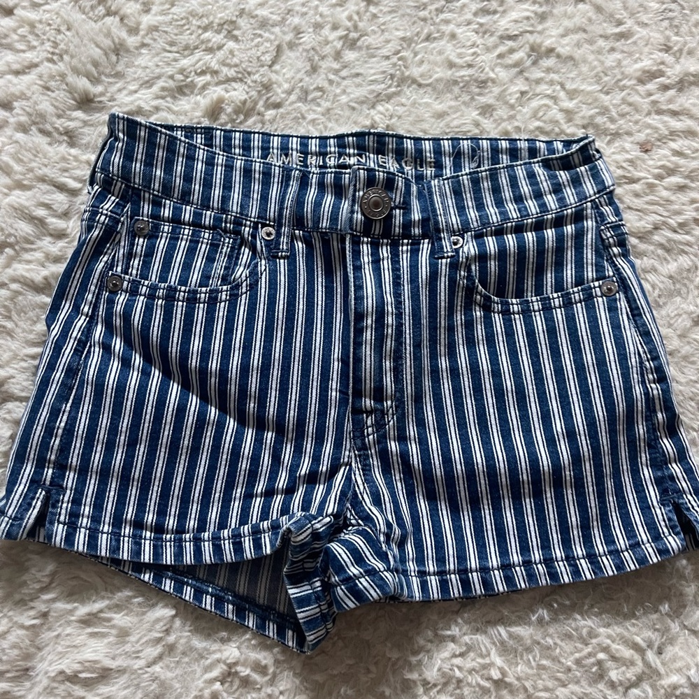 Striped Jean shorts